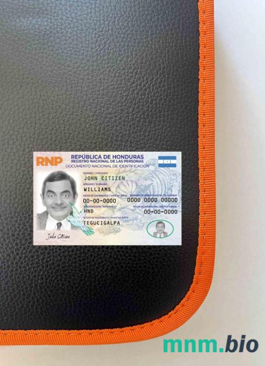 Honduras karta tożsamości, wersja 2 fotowygląd szablon PSD